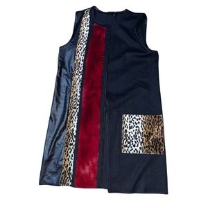Jane & John Leopard Print Wool Knit Tunic Vest Size Small